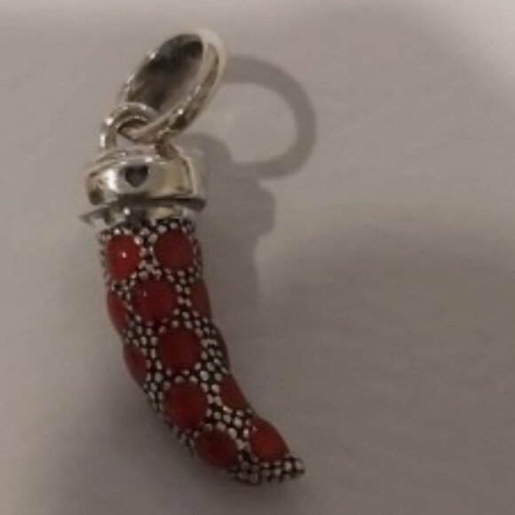 Auth. Pandora *Retired* Sterling Silver Red Corno Amulet w/Red Enamel 397203EN07 - Picture 2 of 13
